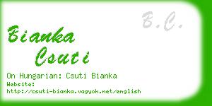 bianka csuti business card